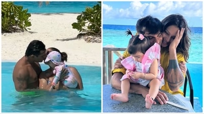 Bipasha Basu is vacationing with Karan Singh Grover and Devi in Maldives. Bipasha Basu is vacationing with Karan Singh Grover and Devi in Maldives.
