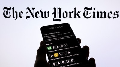 Wordle app game is seen on a smartphone. (Reuters Photo)
