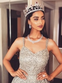 Meenakshi Chaudhary with her Miss India crown (Instagram) Meenakshi Chaudhary with her Miss India crown (Instagram)