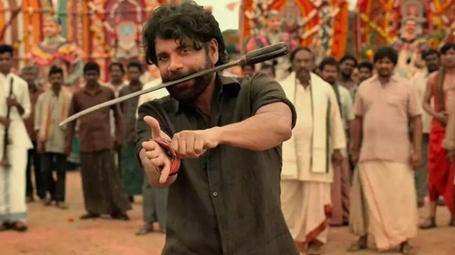 Nagarjuna in a still from Naa Saami Ranga Nagarjuna in a still from Naa Saami Ranga
