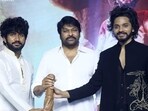 Chiranjeevi along with Team HanuMan at the event.