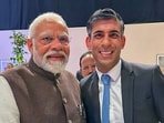 Prime Minister Narendra Modi with UK PM Rishi Sunak during the COP28 in December.