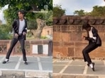 Baba Jackson dancing on the streets. 