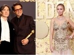 Cillian Murphy, Robert Downey Jr and Emily Blunt at the Golden Globe Awards 2024. 