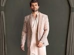 For the day time wedding festivities, choose a pastel-hued kurta set like actor Vijay Devarakonda