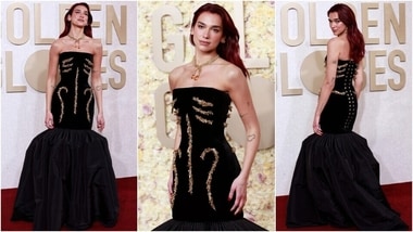 dua lipa dress golden globes 2024 Dua Lipa Goes Full Hollywood Glam at the 2024 Golden Globes with a Little Help from Tiffany & Co