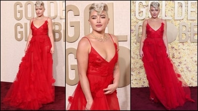 Golden Globes: Florence Pugh stuns in a red Valentino dress and faux-hawk hair (File photo) Golden Globes: Florence Pugh stuns in a red Valentino dress and faux-hawk hair (File photo)