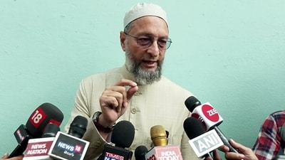 All India Majlis-e-Ittehadul Muslimeen (AIMIM) president Asaduddin Owaisi speaks to the media over various issues, including the Citizenship Amendment Act (CAA). (ANI)
