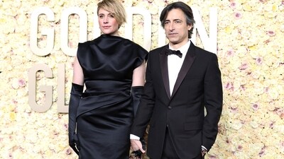 Greta Gerwig, the director of Barbie, wore a custom Fendi couture ensemble in black, complete with long black gloves to complement the sculptural silk duchesse look. She accessorized her look with black elbow-length gloves, Jimmy Choo shoes, and Pomellato jewelry.&nbsp; (REUTERS)
