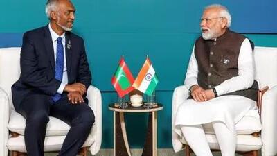 Prime Minister Narendra Modi with President of Maldives Mohamed Muizzu during the COP28 in UAE in December 2023. (PTI file photo) Prime Minister Narendra Modi with President of Maldives Mohamed Muizzu during the COP28 in UAE in December 2023. (PTI file photo)