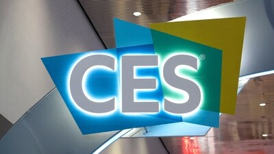 The CES logo is displayed in the Las Vegas Convention Center lobby as workers and exhibitors prepare for CES 2024, an annual consumer electronics trade show, in Las Vegas, Nevada, U.S. January 7, 2024. (REUTERS)