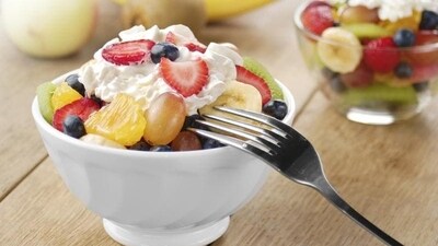 Fruit Salad: Fruit salad is a light and permissible option for those observing Pradosh Vrat, featuring a combination of fruits of your choice but make sure to adhere to the dietary guidelines and restrictions observed during Pradosh Vrat. (File Photo (Shutterstock)) Fruit Salad: Fruit salad is a light and permissible option for those observing Pradosh Vrat, featuring a combination of fruits of your choice but make sure to adhere to the dietary guidelines and restrictions observed during Pradosh Vrat. (File Photo (Shutterstock))
