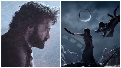 Stills from Jr NTR's Devara teaser. Stills from Jr NTR's Devara teaser.