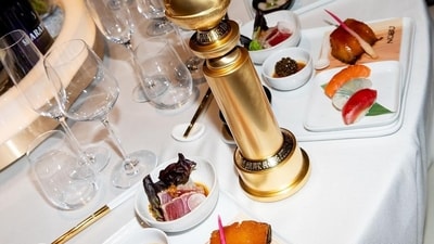 The menu was all things luxe which included a salmon tartare, caviar and lots more The menu was all things luxe which included a salmon tartare, caviar and lots more