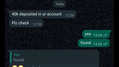 WhatsApp chat between a father and his daughter. (X/@whyanviwhy) WhatsApp chat between a father and his daughter. (X/@whyanviwhy)