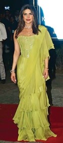 Priyanka Chopra Jonas in a lime green embellished corset blouse (Photo: Instagram) Priyanka Chopra Jonas in a lime green embellished corset blouse (Photo: Instagram)