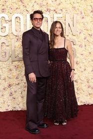 Robert Downey Jr at the Golden Globe Awards with his wife, Susan Downey. (AFP) Robert Downey Jr at the Golden Globe Awards with his wife, Susan Downey. (AFP)