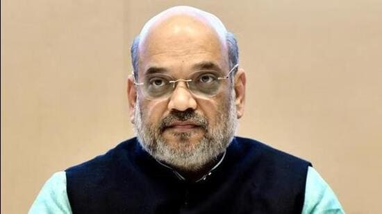 Union home minister Amit Shah was scheduled to attend the Viksit Bharat Sankalp Yatra in Jammu on Tuesday and inaugurate projects worth ₹1,379 crore. (HT file photo)