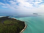 Prime Minister Narendra Modi posted this picture on his X account of an aerial view of one of the pristine beaches, in Lakshadweep on Thursday.