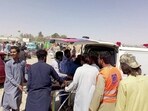 A view of a victim on a stretcher being transferred to an ambulance, following a suicide blast, in Balochistan Province, Pakistan in September last year. (Reuters)