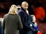 Thierry Henry inside the stadium before the match 