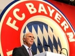 Franz Beckenbauer addressing the audience during the annual general meeting of the FC Bayern Munich sports club in Munich
