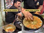 Man making Parle-G omelette. 