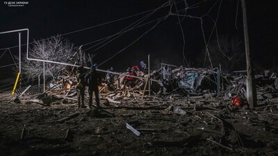 Rescue workers clear the rubble on the debris of destroyed building after Russian attack in Pokrovsk, Donetsk region, Ukraine. (AP) Rescue workers clear the rubble on the debris of destroyed building after Russian attack in Pokrovsk, Donetsk region, Ukraine. (AP)