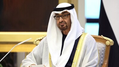 Israel-Hamas War: President of the United Arab Emirates Sheikh Mohamed bin Zayed Al Nahyan looks on during a meeting. (Reuters)