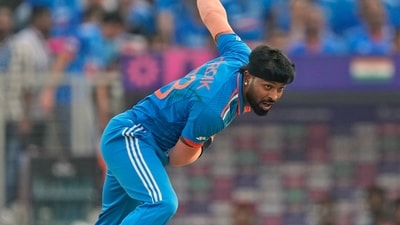 India's Hardik Pandya in his bowling stride (AP) India's Hardik Pandya in his bowling stride (AP)