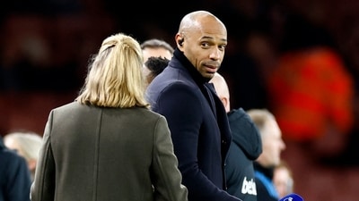 Thierry Henry inside the stadium before the match (Reuters)