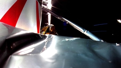 Space robotics firm Astrobotic Technology's Peregrine lunar lander is seen with a disturbance of its Multi-Layer Insulation (MLI), after its launch aboard the first flight of Vulcan, a rocket that had been under development for a decade by the Boeing and Lockheed Martin joint venture United Launch Alliance (ULA) January 8, 2024. (via REUTERS)