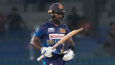 Sri Lanka's Janith Liyanage celebrates scoring fifty runs during the second ODI cricket match vs Zimbabwe in Colombo (AP) Sri Lanka's Janith Liyanage celebrates scoring fifty runs during the second ODI cricket match vs Zimbabwe in Colombo (AP)