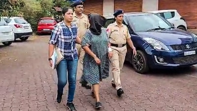 Suchana Seth, CEO of Bengaluru-based The Mindful AI Lab, who is accused of killing her son, being brought to Mapusa Court in North Goa on Tuesday. (PTI) Suchana Seth, CEO of Bengaluru-based The Mindful AI Lab, who is accused of killing her son, being brought to Mapusa Court in North Goa on Tuesday. (PTI)