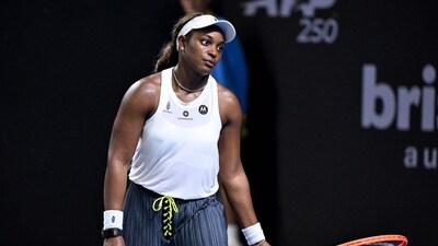 USA's Sloane Stephens reacts during her women's singles match against Belgium's Elise Mertens (AFP) USA's Sloane Stephens reacts during her women's singles match against Belgium's Elise Mertens (AFP)