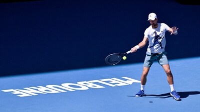 Serbia's Novak Djokovic hits a return during a practice session ahead of the Australian Open tennis tournament in Melbourne on January 9 (AFP) Serbia's Novak Djokovic hits a return during a practice session ahead of the Australian Open tennis tournament in Melbourne on January 9 (AFP)