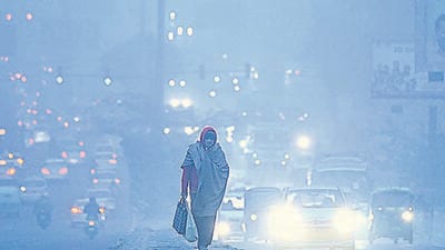 The minimum was recorded at 7.9°C. (Sanchit Khanna/HT Photo)