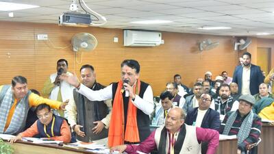 The proposal was put forward by Bharatiya Janata Party (BJP) councillor Sanjay Singh, who also proposed names such as ’Harnandi Nagar’ and ’Gajnagar’, but the municipal corporation has decided to let the state government pick the new name, said civic officials. (Sakib Ali/HT Photo) The proposal was put forward by Bharatiya Janata Party (BJP) councillor Sanjay Singh, who also proposed names such as ’Harnandi Nagar’ and ’Gajnagar’, but the municipal corporation has decided to let the state government pick the new name, said civic officials. (Sakib Ali/HT Photo)