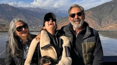 Mira Rajput's parents also accompanied her family to Bhutan to ring in the New Year. Sharing a bunch of family pictures on Instagram, Mira wrote, “Happiest place in the world.. is with the fam.”&nbsp; 