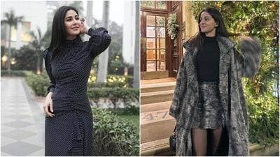 Katrina Kaif and Ananya Panday look chic in black in two gorgeous fits. (Instagram) Katrina Kaif and Ananya Panday look chic in black in two gorgeous fits. (Instagram)