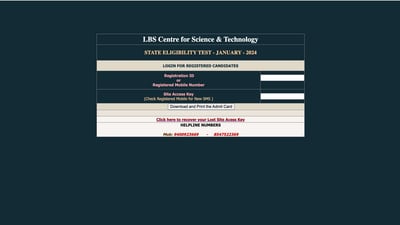 Kerala SET January 2024 admit cards released (lbsedp.lbscentre.in, screenshot) Kerala SET January 2024 admit cards released (lbsedp.lbscentre.in, screenshot)