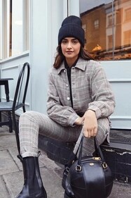 Sonam Kapoor Ahuja in a grey shacket and pant set (Photo: Instagram) Sonam Kapoor Ahuja in a grey shacket and pant set (Photo: Instagram)