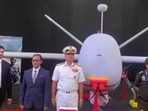 The UAV embarked on its journey from Hyderabad to Porbandar, marking its induction into naval maritime operations. (ANI/Screengrab)