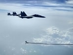 IAF's Su-30 MKI fighters refueling over sea.