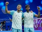 Satwiksairaj Rankireddy and Chirag Shetty at the 19th Asian Games, in Hangzhou(PTI)