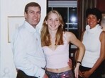 An undated handout photo shows (L-R) Prince Andrew, Virginia Giuffre, and Ghislaine Maxwell posing for a photo. An undated handout photo shows (L-R) Prince Andrew, Virginia Giuffre, and Ghislaine Maxwell posing for a photo.