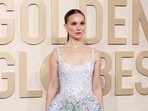 Natalie Portman in Dior at the Golden Globes.