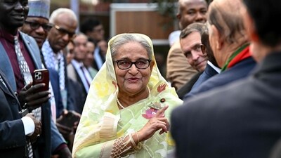Bangladesh's Prime Minister Sheikh Hasina accepts greetings from the assembled media and election observers during a press conference, a day after she won the 12th parliamentary elections, in Dhaka. (AFP) Bangladesh's Prime Minister Sheikh Hasina accepts greetings from the assembled media and election observers during a press conference, a day after she won the 12th parliamentary elections, in Dhaka. (AFP)