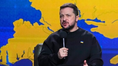 Russia-Ukraine War: Ukrainian President Volodymyr Zelensky speaks during his end-of-the-year news conference in Kyiv, Ukraine. (AP)