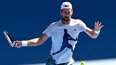 Serbia's Novak Djokovic hits a return during a practice session ahead of the Australian Open tennis tournament in Melbourne on January 9 (AFP) Serbia's Novak Djokovic hits a return during a practice session ahead of the Australian Open tennis tournament in Melbourne on January 9 (AFP)